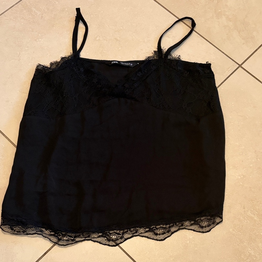 Zara Black lace Camisole Top